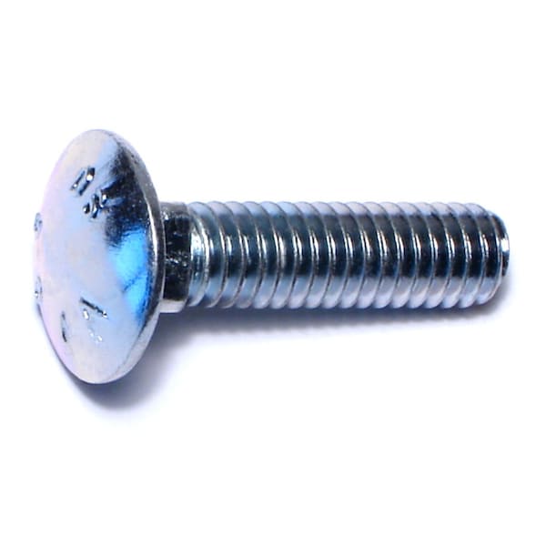 Midwest Fastener Carriage Bolt, Square Neck, 18 (Coarse), 1-1/4 in L, Steel, Zinc Plated, 100 PK 01073 - main